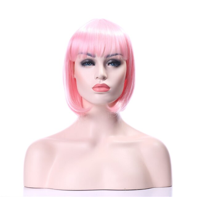  Capless 2 Colors Middle Long Bobo Wig Synthetic Hair Wig Size can be Ajustbable