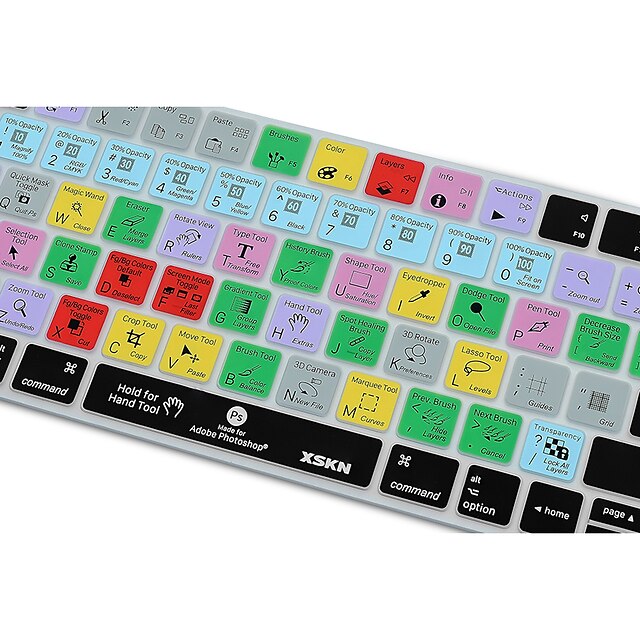  xskn photoshop cc snarvei tastaturet dekselet silikon hud for magi tastatur 2015-versjonen, oss layout
