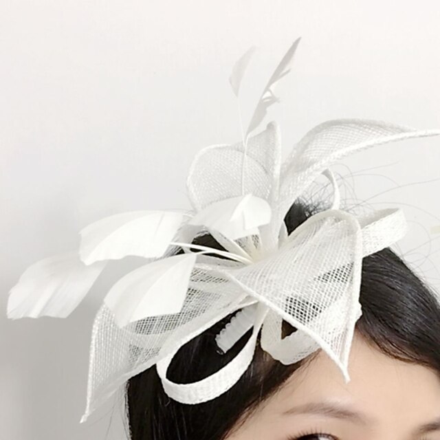  Kobiety Pióro Len Netto Winieta-Ślub Piękny Fascinators 1 sztuka