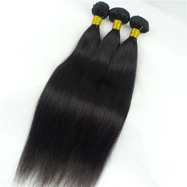  Peruvian Hair Straight 8A Human Hair Natural Color Hair Weaves / Hair Bulk Human Hair Weaves Human Hair Extensions