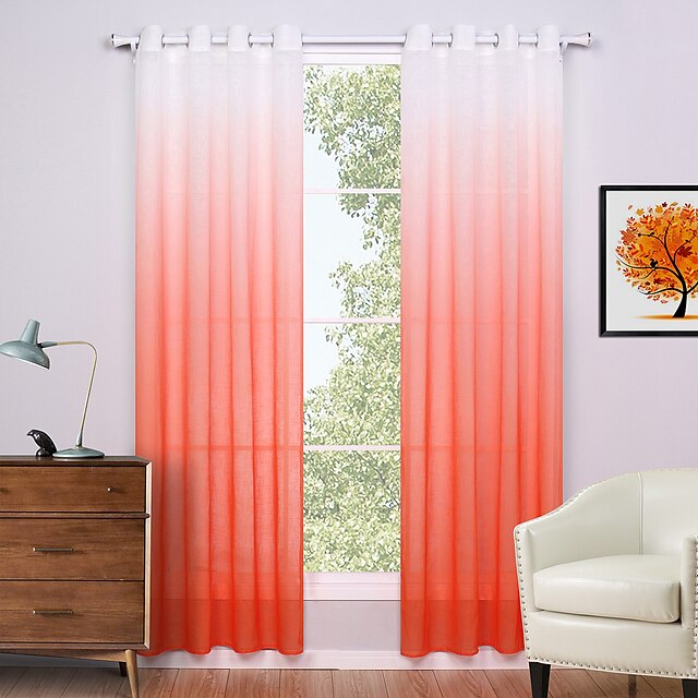  Curtains Drapes Living Room Solid Colored Polyester Print
