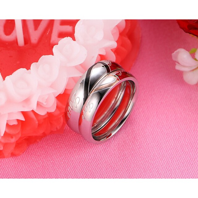  Ring Wedding / Party / Daily / Casual / Sports Jewelry Titanium Steel Couples 1 pair,5 / 6 / 7 / 8 / 9 / 10 / 11 / 12 Silver