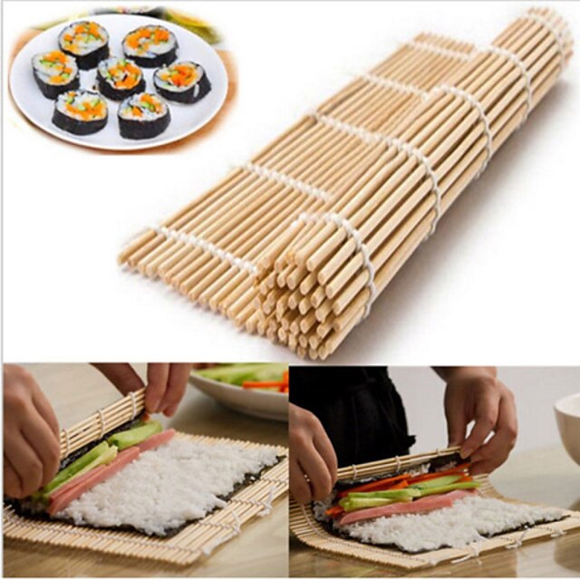  sushi japonês rolando esteira de bambu rolo de mão diy maker