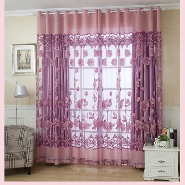  Country Sheer Curtains Shades One Panel Living Room   Curtains