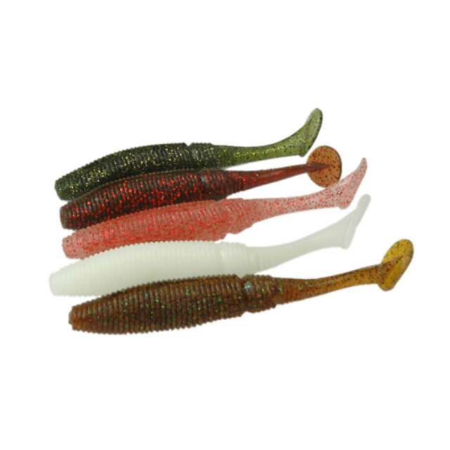  12 pcs leurres de pêche Leurre souple Flottant Bass Truite Brochet Pêche aux spinnerbaits Pêche d'eau douce Pêche de la perche Plastique souple / Pêche au leurre / Pêche générale