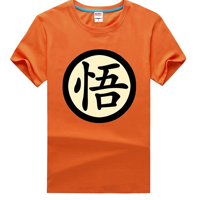  Inspireret af Dragon Ball Saiyan Anime Cosplay Kostumer Japansk Cosplay T-shirt Trykt mønster Kortærmet T恤衫 Til Herre Dame