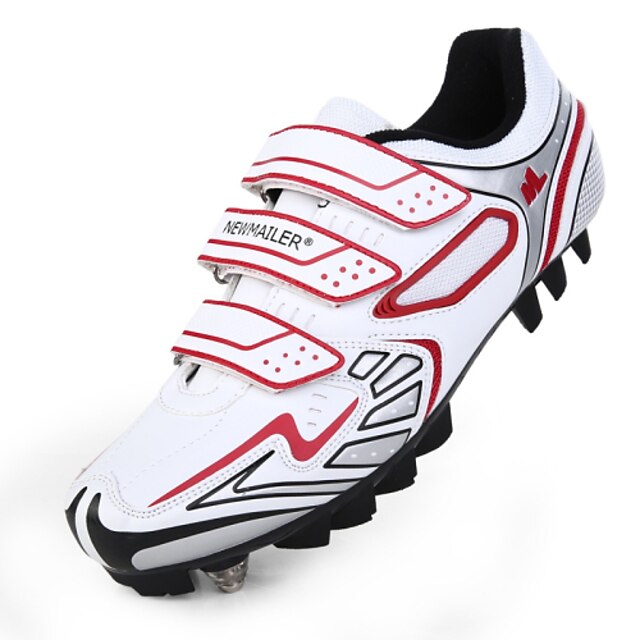  Newmailer® Homens Tênis Sapatos para Ciclismo Tênis para Mountain Bike Ciclismo / Moto Prova-de-Água Respirável Anti-Escorregar Branco Preto / Almofadado / Ventilação / Almofadado / Ventilação