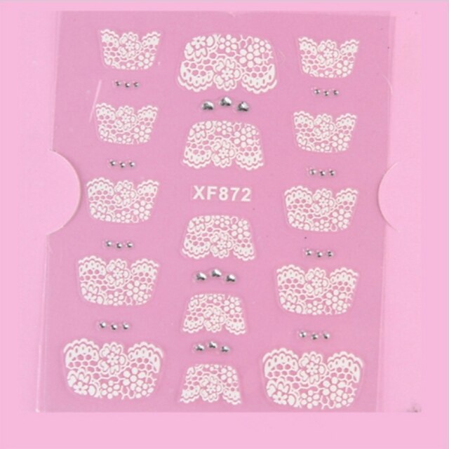  1 pcs French Design Tips 3D Nail Stickers Lace Stickers nail art Manicure Pedicure Abstract / Fashion Daily / French Tips Guide