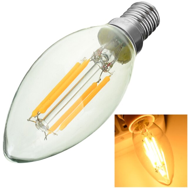  1pc 3000-6500lm E14 LED Filament Bulbs Recessed Retrofit 4 LED Beads COB Decorative Warm White / Cold White 220-240V