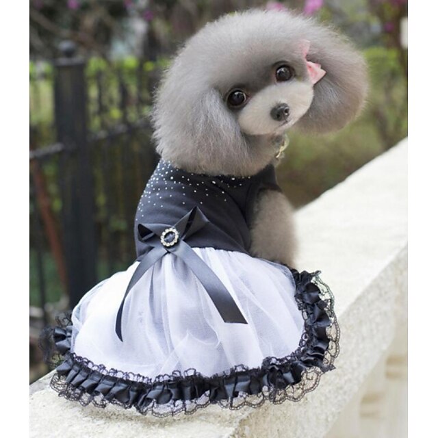  כלב שמלות בגדי גור סרט פרפר חתונה אופנתי בגדים לכלבים בגדי גור תלבושות לכלבים שחור תחפושות לכלבת ילדה וילד טרילן XS S M L XL XXL