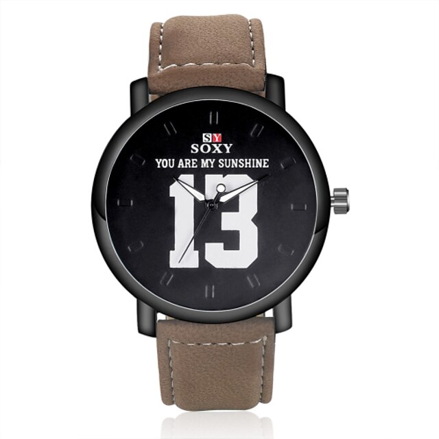  SOXY Hombre Reloj de Pulsera Cuarzo Piel Banda Negro Marrón