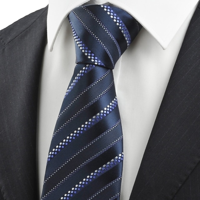  Krawatte(Blau,Polyester)Gestreift