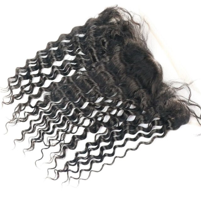  Curly Human Hair Closure Medium Brown gram Cap Size
