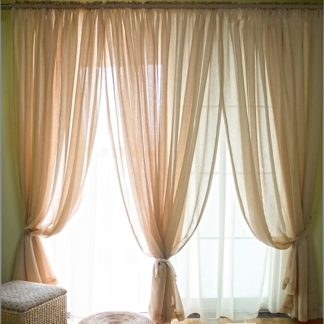  Modern Sheer Függöny Shades Két panel Nappali szoba   Curtains