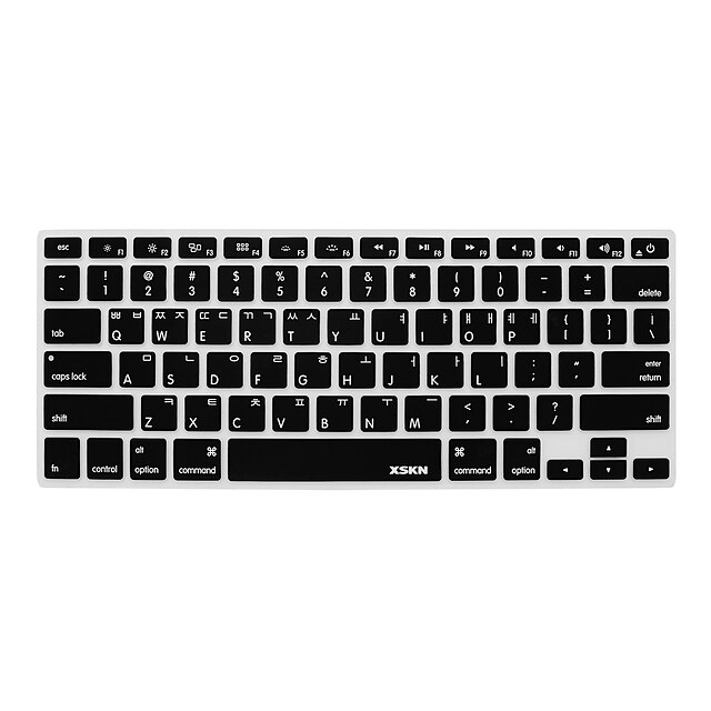  XSKN Korean Language Keyboard Skin Silicone for MacBook Air 13, MacBook Pro Retina 13/15/17 , US Layout (Multicolor)