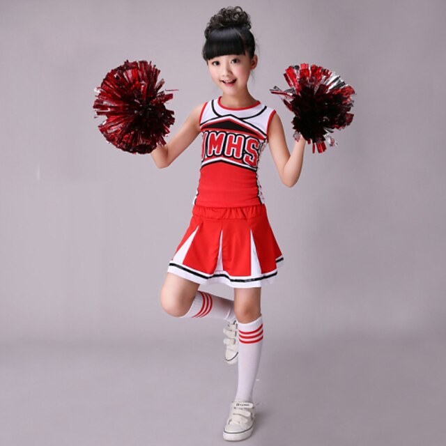  Costumes de Pom-Pom Girl Haut Motif / Impression Utilisation Sans Manches Taille haute Spandex Coton