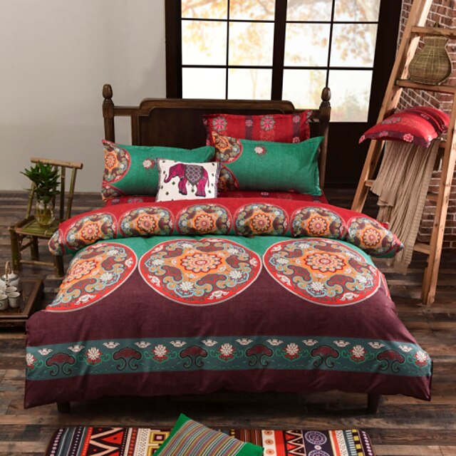  Floral Cotton 4 Piece Duvet Cover Sets