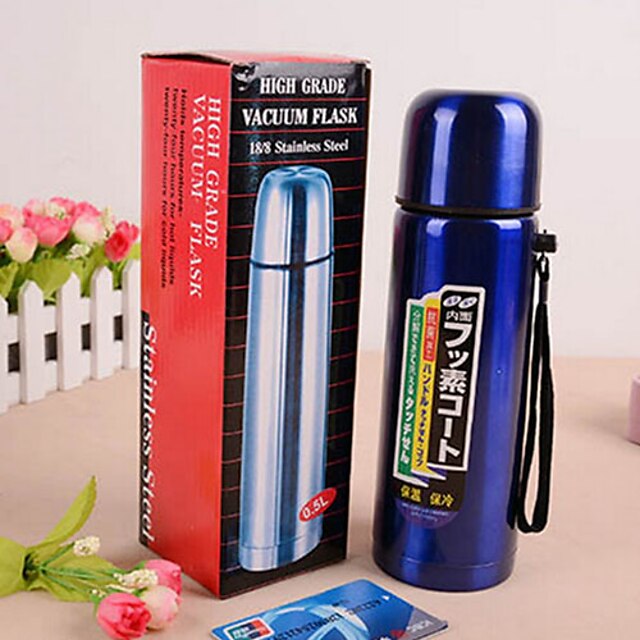  Travel Mug Water Thermos Stainless Steel Double Wall Thermal Cup Bottle Vacuum Cup School Home Tea Coffee Drink Bottle