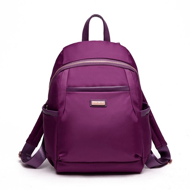  Nylon Commuter Backpack Solid Colored Casual Black / Purple / Red