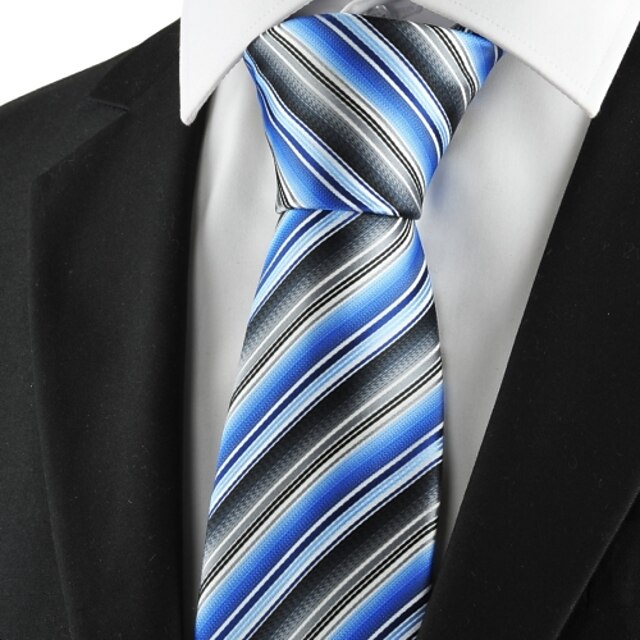  New Striped Mix Blue Grey Mens Tie Necktie Party Wedding Holiday Gift KT1067
