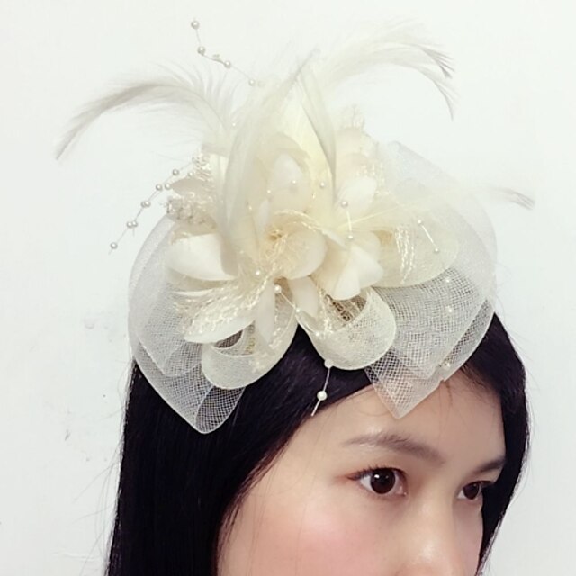 Tulle / Feather / Net Fascinators with 1 Piece Wedding / Special Occasion / Tea Party Headpiece