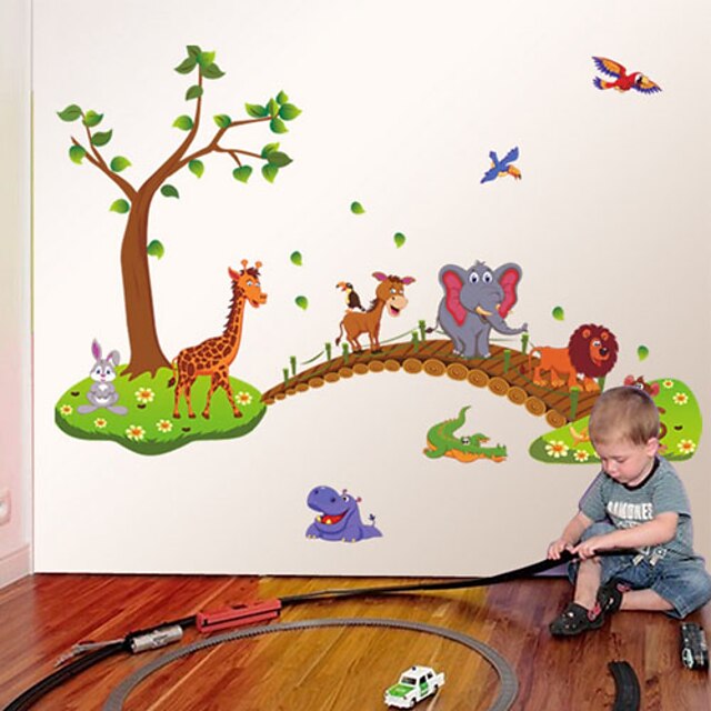  Wall Stickers Wall Decals Animals Bridge Feature Removable Washable PVC