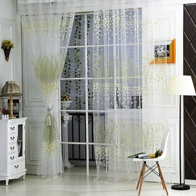  Sheer Curtains Shades One Panel For Living Room