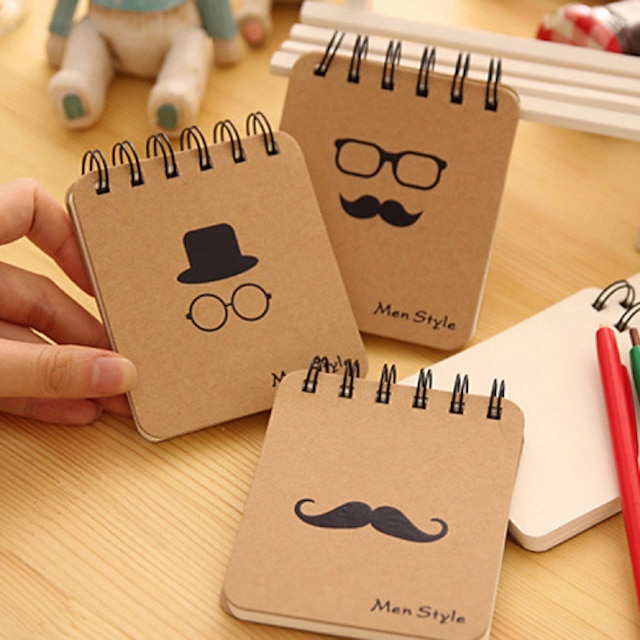  1PC Mr Mustache Beard Series Coil Notebook(Style random)