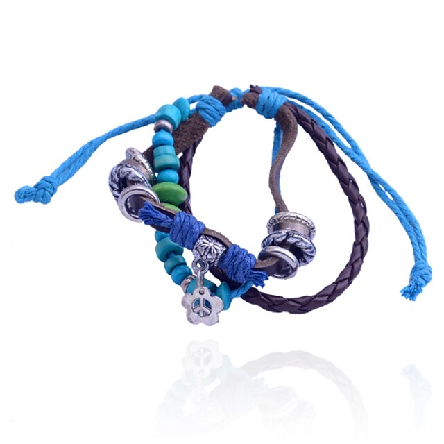  Damen Wickelarmbänder - Leder Armbänder Blau Für Party / Alltag