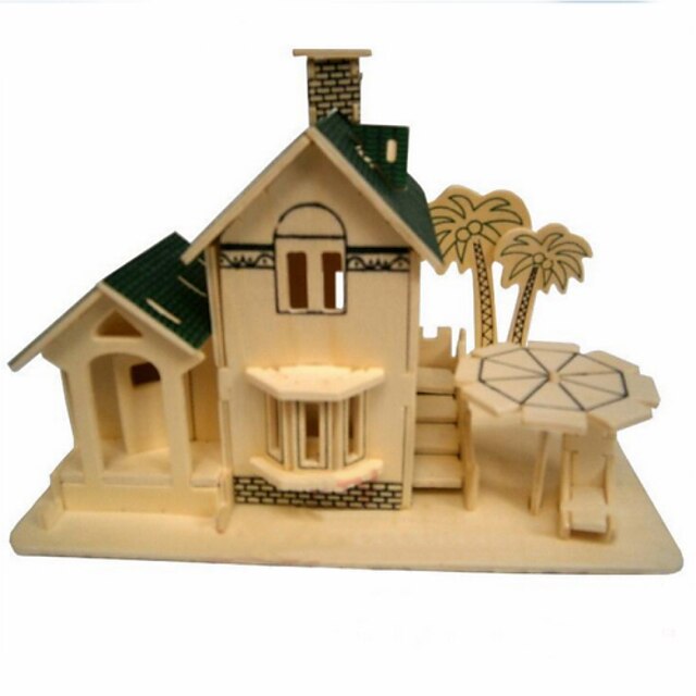  House 3D Puzzle Wooden Puzzle Wooden Model Wooden Kid's Adults' Toy Gift