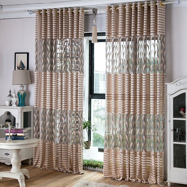  Na zakázku Sheer Záclony Shades Dva panely 2*(W145cm×L244cm) / Obývací pokoj