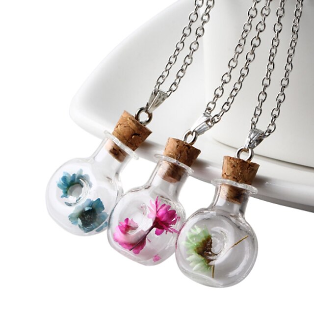  Women's Pendant Necklace Fashion Blue Light Pink Light Green Necklace Jewelry For Daily Casual