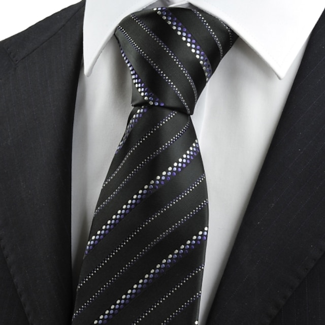  Cravată(Negru / Violet,Poliester)Dungi