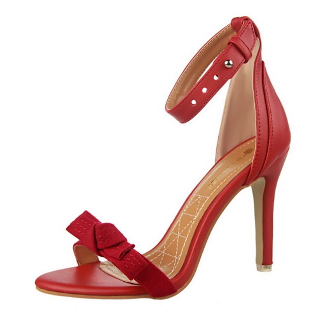  Women's Shoes Suede Summer Stiletto Heel Bowknot Blue / Pink / Almond