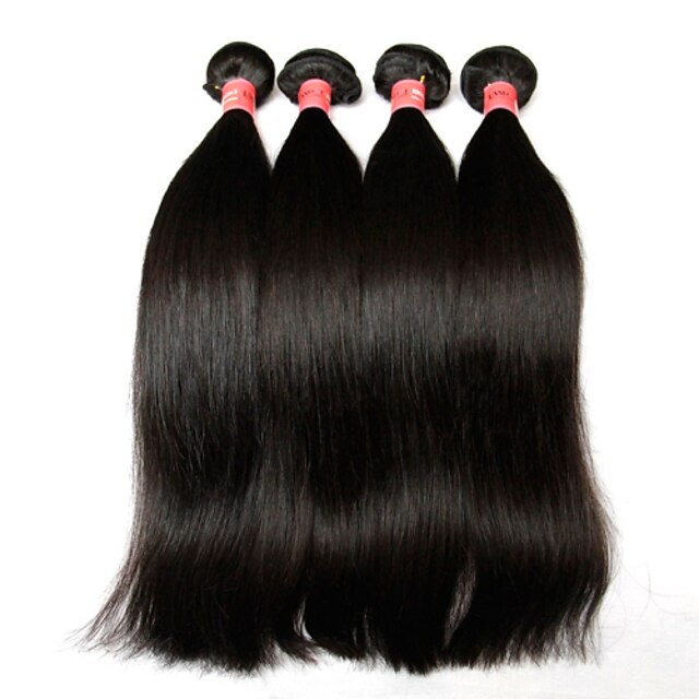  3 Bundles Hair Weaves Brazilian Hair Straight Human Hair Extensions Natural Color Hair Weaves / Hair Bulk