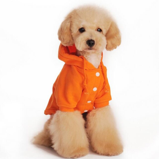  Cane Felpe con cappuccio Abbigliamento per cani Tinta unita Nero Arancione Grigio Rosso Cotone Costume Per animali domestici Per uomo Per
