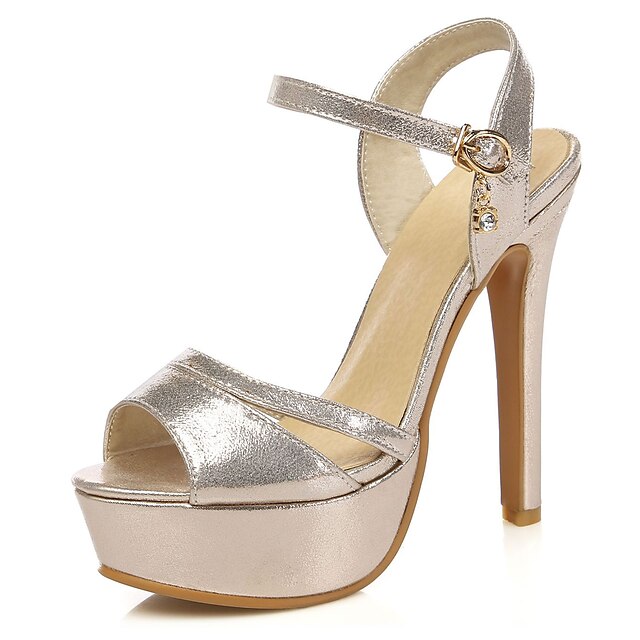  Women's Shoes Stiletto Heels/Platform/Slingback/Open Toe Sandals Party & Evening/Dress Black/Silver/Gold