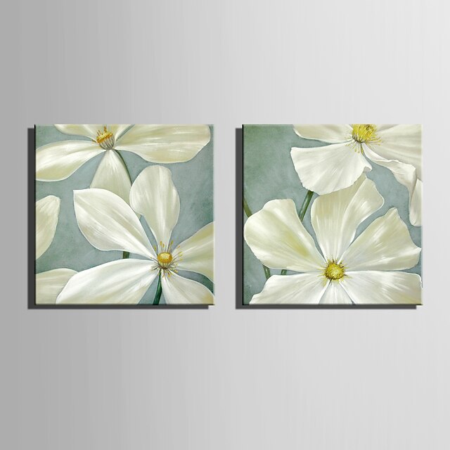  Oil Painting Hand Painted - Floral / Botanical European Style Stretched Canvas