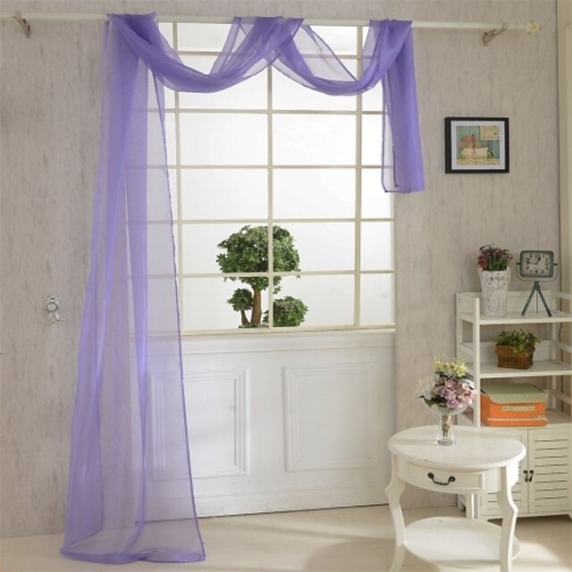  One Panel Curtain Country , Solid Living Room Polyester Material Sheer Curtains Shades Home Decoration For Window