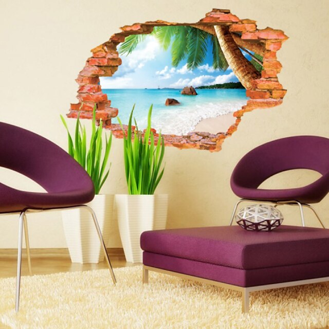  Wall Decal Autocolante de Perete Decorative - 3D Acțibilduri de Perete Peisaj Botanic Re-poziționabil Detașabil