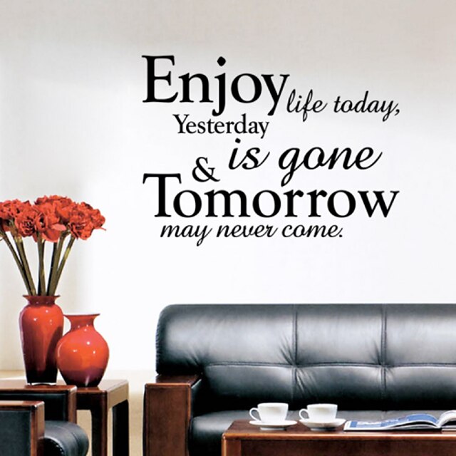  Words & Quotes Wall Stickers Plane Wall Stickers Decorative Wall Stickers, PVC(PolyVinyl Chloride) Home Decoration Wall Decal Wall Decoration / Removable / Re-Positionable