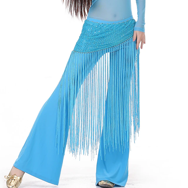 Belly Dance Hip Scarf Tassel Women's Training Spandex / Ballroom 18