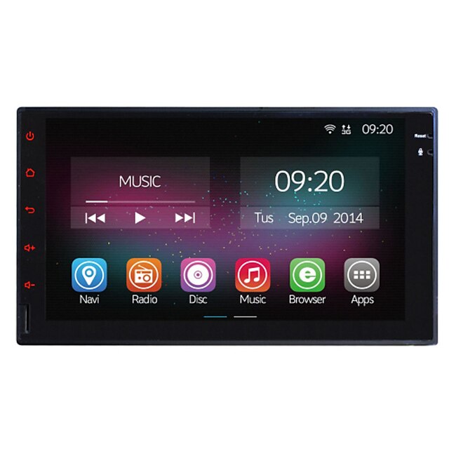  7 inch 1024 x 600 Android 4.4 Bildvd-spelare för Universell Nissan Inbyggd Bluetooth GPS iPod RDS 3D-gränssnitt Rattstyrning 3G (WCDMA)