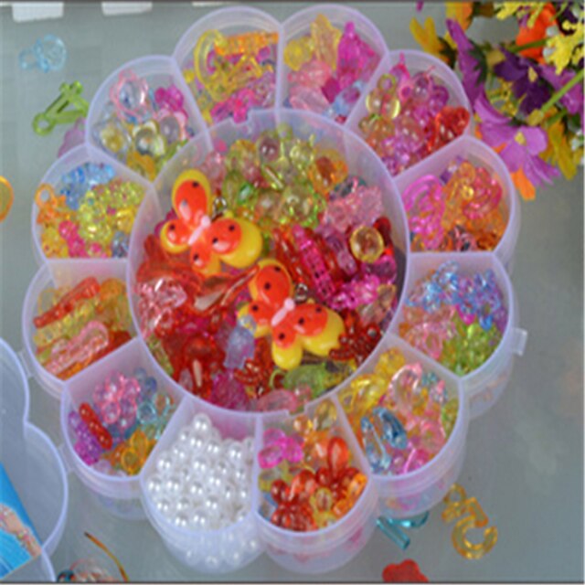 stora plommon genomskinliga kristaller barns DIY pärlor stickning leksaker färg akryl pärlor pedagogiska pärla