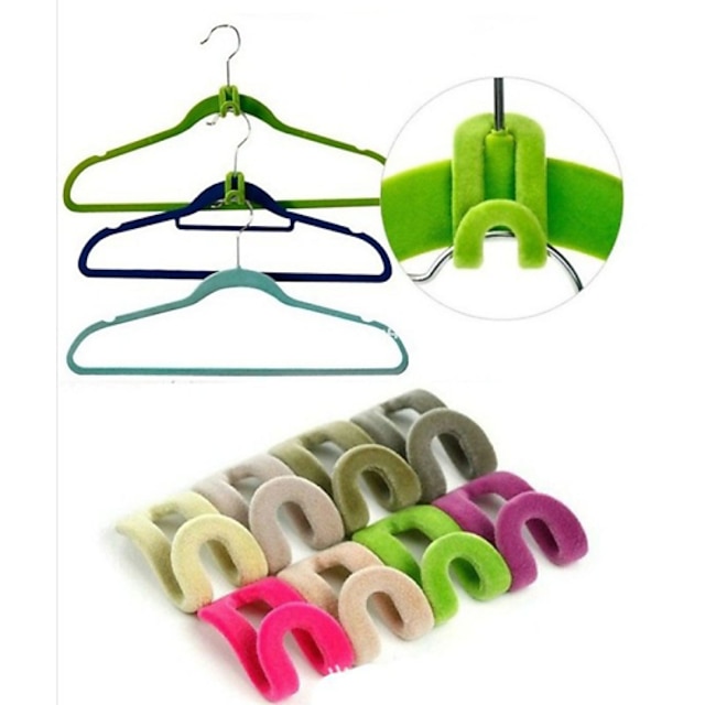  3D Space Saving Hanger Magic Clothes Hanger with Hook Closet Organizer(10PCS)