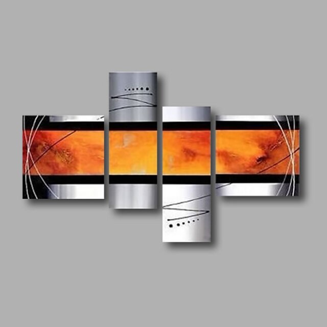  Handgemalte AbstraktModern Vier Panele Leinwand Hang-Ölgemälde For Haus Dekoration