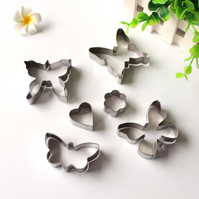  6PCS Butterfly Style Stainless Steel Cake & Cookie Cutters Molds