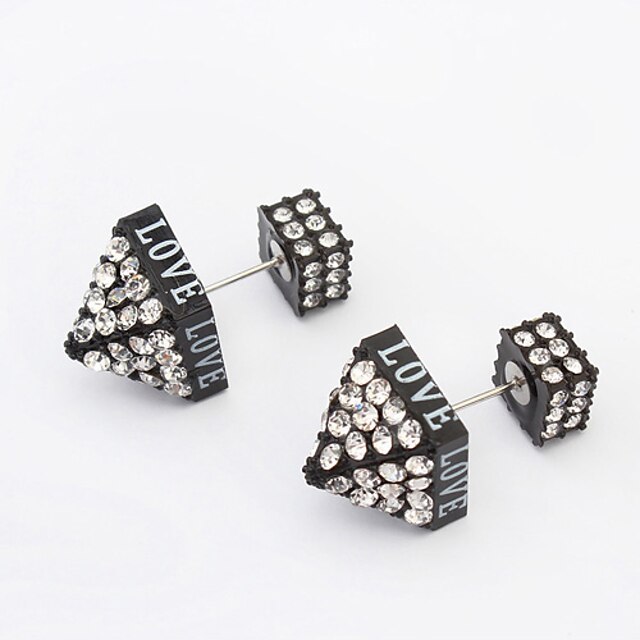  Women's Stud Earrings Rhinestone Earrings Tower European Fashion egyptian Jewelry White / Black / Red For