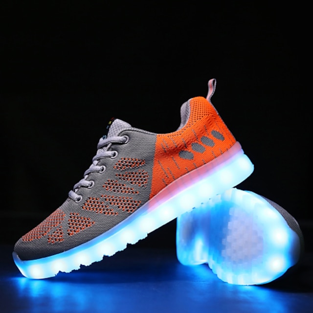  Men's Comfort Shoes Tulle Spring / Fall Slip Resistant Orange / Red / Green / Athletic / Lace-up / Light Up Shoes