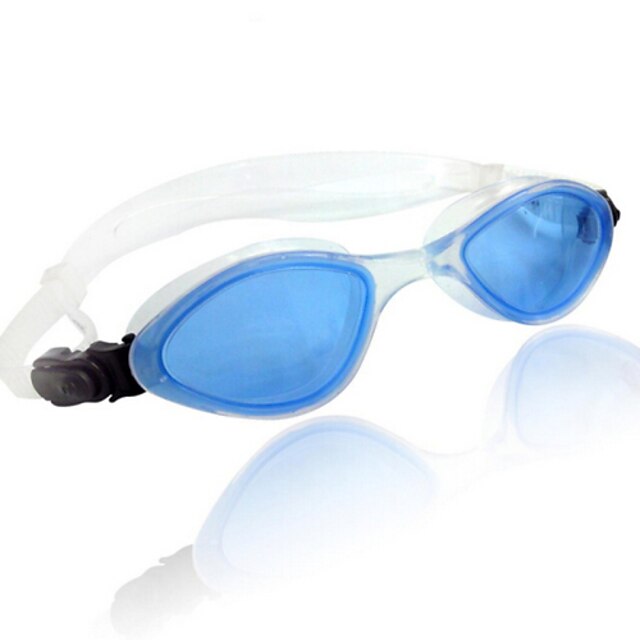  Óculos de Natação Anti-Nevoeiro Tamanho Ajustável silica Gel PC Transparentes Preto Azul